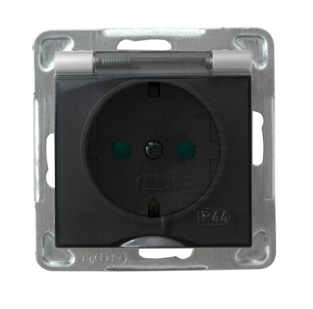 OSPEL IMPRESJA GPH-1YSP/m/18/d Gniazdo bryzgoszczelne schuko, przesłony