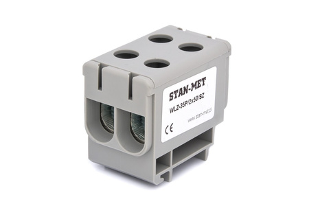 Stan-met Złączka szynowa gwintowa 2x50mm2 szara WLZ-35P/2x50/SZ