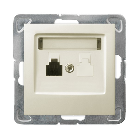 OSPEL IMPRESJA GPT-1Y/m/27 Gniazdo telefoniczne pojedyncze ecru