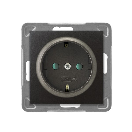 Ospel impresja GP-1YSP/m/50 Gniazdo pojedyncze z uziemieniem schuko z przesłonami torów prądowych