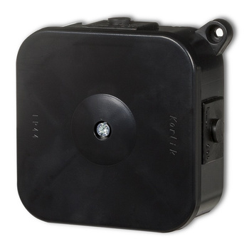 KARLIK Puszka natynkowa hermetyczna instalacyjna bez złączek 80x80mm czarna IP44 12PHS-2