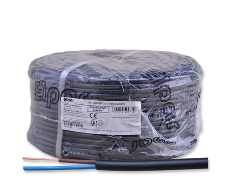 ELPAR Przewód kabel H03VV-F OMY 300/300V 2x1 mm2 czarny 5901854409740