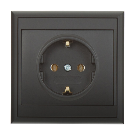 Gniazdo pojedyncze p/t 2P+Z, Schuko Luna, 16A, 250V, PT-17L, czarny