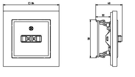 OSPEL SONATA GG-1R/m/33 Gniazdo głośnikowe pojedyncze czarny metalik