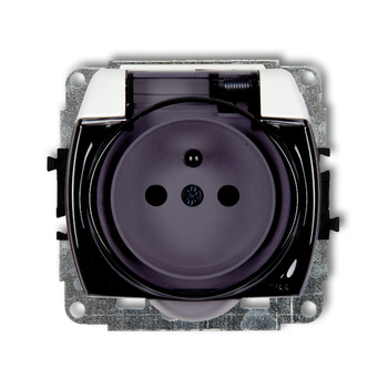 KARLIK TREND GPB-1zd Mechanizm gniazda bryzgoszczelnego z uziemieniem 2P+Z (klapka dymna, bez przesłon torów prądowych)