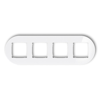 KARLIK ICON 0-0-IRSO-4 Ramka uniwersalna poczwórna okrągła - efekt szkła (ramka: biała; spód: biały)