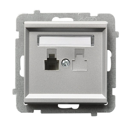 OSPEL SONATA GPT-1R/m/38 Gniazdo telefoniczne pojedyncze srebro