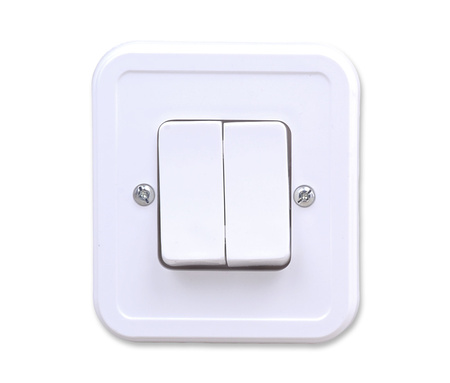 OSPEL PI ŁW-2P/00 Łącznik dwugrupowy świecznikowy biały