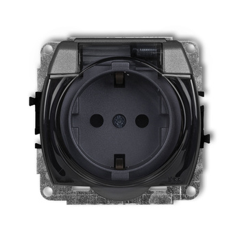 KARLIK TREND 11GPB-1sdp  Gniazdo bryzgoszczelne z uziemieniem SCHUKO 2P+Z (klapka dymna