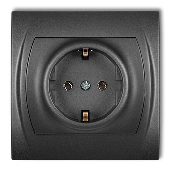 KARLIK LOGO 11LGP-1s Gniazdo pojedyncze z uziemieniem SCHUKO 2P+Z (bez przesłon torów prądowych)