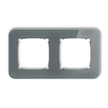 KARLIK ICON 28-28-IRSZ-2 Ramka uniwersalna podwójna zaokrąglona - efekt szkła (ramka: grafitowa; spód: grafitowy mat)