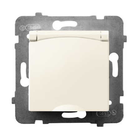 Ospel aria GPH-1UZ/m/27/w Gniazdo bryzgoszczelne z uziemieniem IP-44 wieczko w kolorze wyrobu