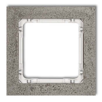 KARLIK DECO 28-0-DRB-1 Ramka uniwersalna pojedyncza - beton (ramka: ciemnoszary; spód: biały)