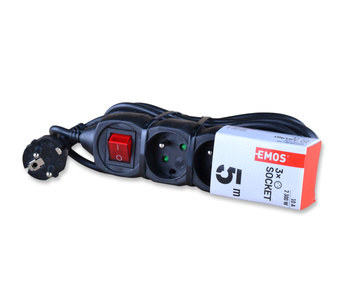 Emos pc1315 przedłużacz 3 gniazda 5m z wyłącznikiem