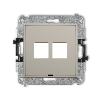 KARLIK ICON 60IGMBO-2P Mechanizm gniazda multimedialnego podwójnego bez modułu, bez pola opisowego (standard Keystone)