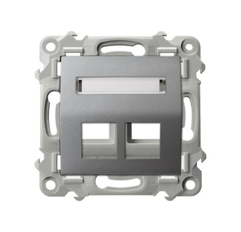 OSPEL SZAFIR GPK-2ZS/p/70 Obudowa gniazda podwójnego Keystone skośna