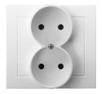 OSPEL KIER GP-2W/00 Gniazdo podwójne biały