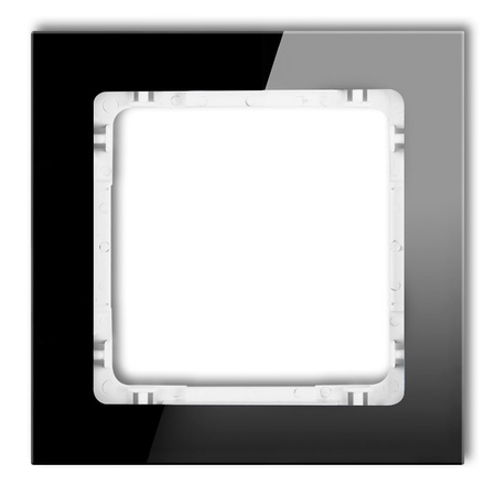 KARLIK DECO 12-0-DRS-1 Ramka uniwersalna pojedyncza - efekt szkła (ramka: czarna; spód: biały)