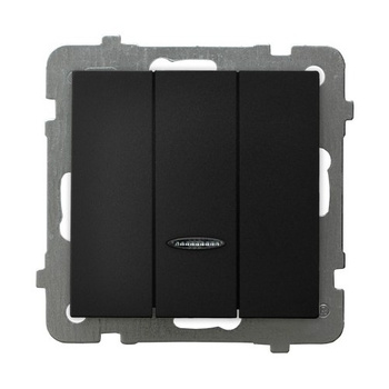 OSPEL AS ŁP-13GS/m/33 Łącznik potrójny z podświetleniem czarny mat