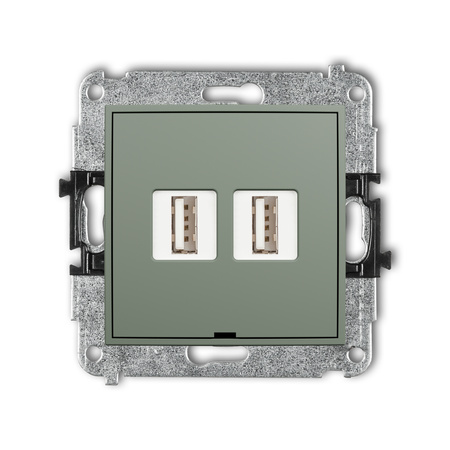 KARLIK MINI 61MGUSBBO-2 Mechanizm gniazda podwójnego 2xUSB A-A 2.0, bez pola opisowego