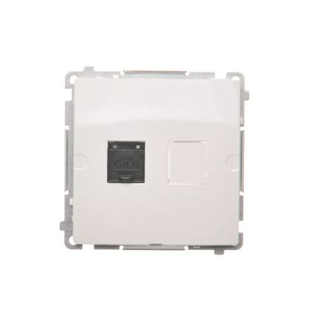 Kontakt-Simon Basic Gniazdo RJ45 kat. 6 poj. z przesł. BM61.01/11 Biały