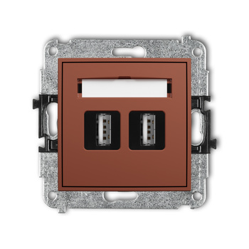 KARLIK MINI 63MGUSB-2 Mechanizm gniazda podwójnego 2xUSB A-A 2.0