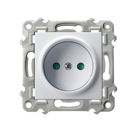 OSPEL SZAFIR GP-1ZP/m/00 Gniazdo pojedyncze z przesłonami torów biały