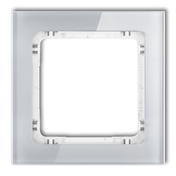 KARLIK DECO 15-0-DRS-1 Ramka uniwersalna pojedyncza - efekt szkła (ramka: szara; spód: biały)