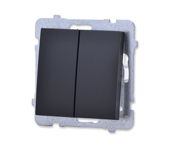 OSPEL AS ŁP-2G/m/33 łącznik dwugrupowy świecznikowy czarny metalik