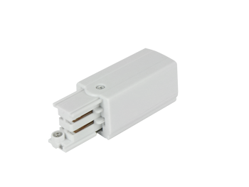 Przyłącze prądowe do szynoprzewodu LUMICANTO lewe białe PRIME