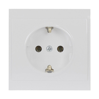 Gniazdo pojedyncze p/t 2P+Z, Schuko Luna, 16A, 250V, PT-17L, biały