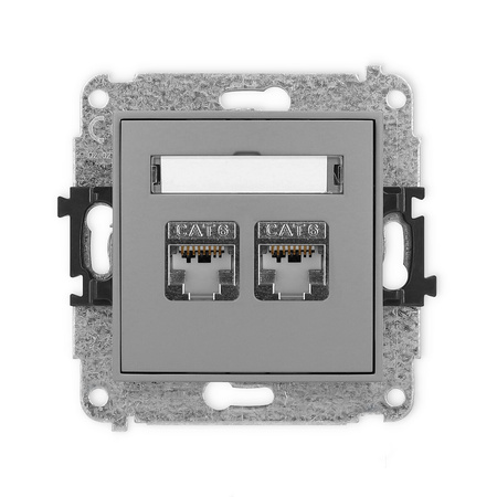 KARLIK MINI 27MGK-6  Gniazdo komputerowe podwójne 2xRJ45