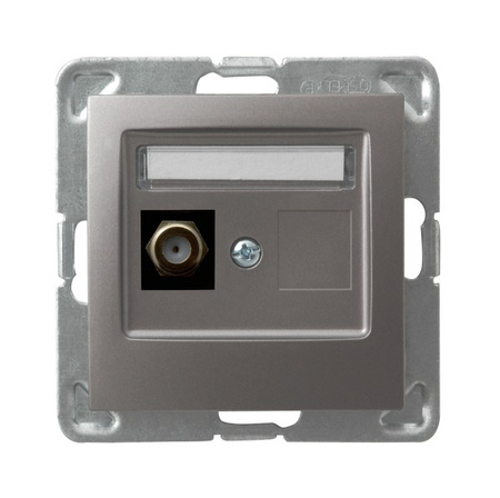 OSPEL IMPRESJA GPA-1YF/m/23 Gniazdo antenowe typu F pojedyncze tytan