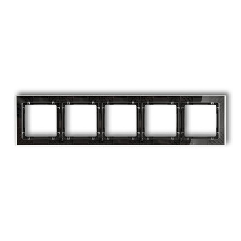 KARLIK DECO 52-12-DRS-5 Ramka uniwersalna pięciokrotna transparentna DECO Art. - efekt szkła (ramka: transparentna; spód: czarny)