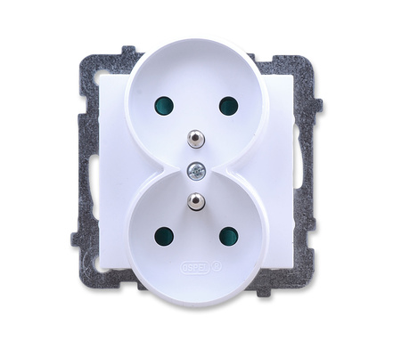 OSPEL AS GP-2GRZP/m/00 Gniazdo podwójne z/u z przesłonami torów