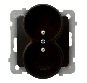 OSPEL KARO GP-2SRZ/m/40 Gniazdo podwójne z uziemieniem moduł bez ramki