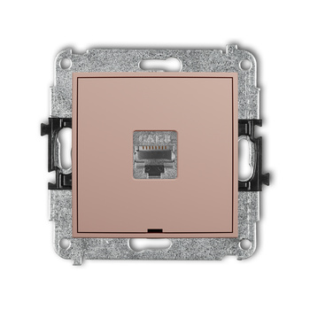 KARLIK MINI 62MGKBO-11 Mechanizm gniazda komputerowego pojedynczego 1xRJ45, kat. 8, ekranowany, 8-stykowy, bez pola opisowego