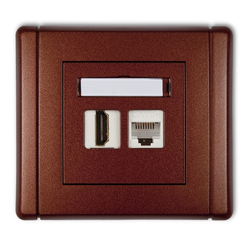 KARLIK FLEXI 9FGHK  Gniazdo pojedyncze HDMI 2.0 +  Gniazdo komp. poj. 1xRJ45