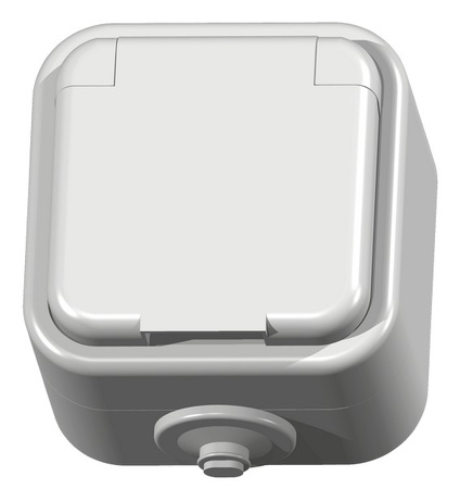 Ospel delfina GNH-1DZ/00/w Gniazdo pojedyncze z uziemieniem wieczko w kolorze wyrobu