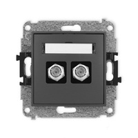 KARLIK MINI 28MGF-2 Gniazdo antenowe podwójne typu F (SAT) niklowany