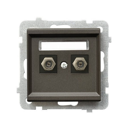 OSPEL SONATA GPA-2RF/m/40 Gniazdo antenowe typu F podwójne czekoladowy