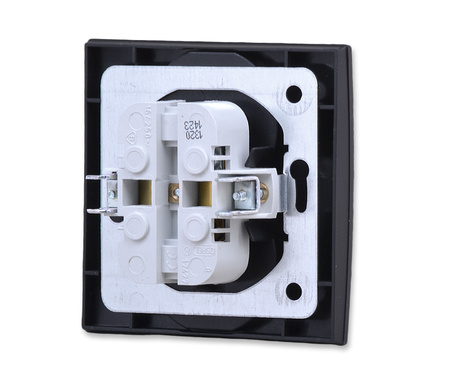 OSPEL AS GP-2G/33 Gniazdo podwójne z ramką czarny metalik