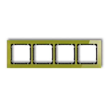 KARLIK DECO 2-12-DRS-4 Ramka uniwersalna poczwórna - efekt szkła (ramka zielona; spód czarny)