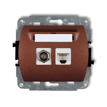 KARLIK TREND 9GFK-5  Gniazdo antenowe pojedyńcze   typu F (SAT) + gniazda komp. poj. 1xRJ45