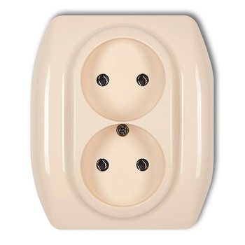 KARLIK TREND 1GP-2 Gniazdo podwójne bez uziemienia 2x2P (bez przesłon torów prądowych)