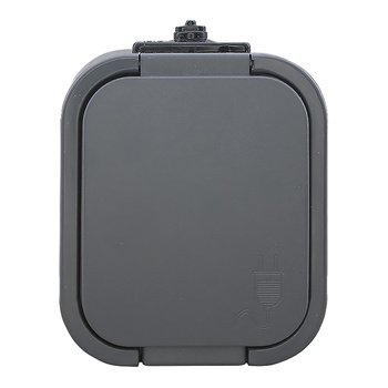 Gniazdo pojedyncze n/t 2P+Z, bryzgoszczelne z klapką B2, IP54, NT-16B2, szary