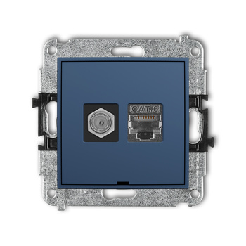 KARLIK ICON 64IGFKBO-5 Mechanizm gniazda antenowego poj. typu F (SAT) + gniazda komp. poj. 1xRJ45, kat. 6 ekranowany, 8-stykowy, bez pola opisowego