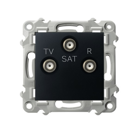 OSPEL SZAFIR GPA-ZSP/m/33 Gniazdo RTV-SAT przelotowe czarny