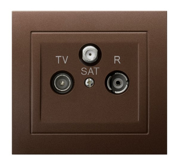 OSPEL KIER GPA-WSP/52 Gniazdo RTV-SAT przelotowe brąz