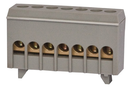 F-ELEKTRO F2.0264 Listwa prądowa 7-mod. 7x16mm2 szara IP20